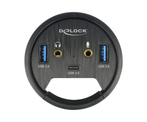 Delock In-Desk Hub - Hub - 2 x USB 3.2 Gen 1 + 2 x Audio + 1 x USB-C 3.2 Gen 1