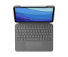 Logitech Combo Touch - Tastatur und Foliohülle - mit Trackpad - hintergrundbeleuchtet - Apple Smart connector - QWERTZ - Deutsch - Oxford Gray - für Apple 12.9-inch iPad Pro (5. Generation)