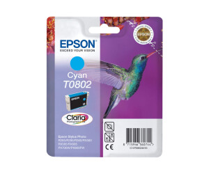 Epson T0802 - 7.4 ml - cyan - original - blister packaging
