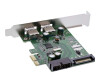 Inline 76666e - USB adapter - PCIe 2.0 low -profiles - USB 3.0 x 2 + USB 3.0 (internal)