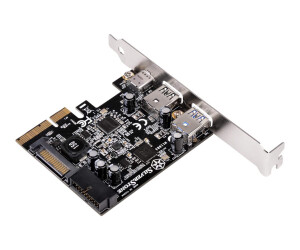 Silverstone ECU05 - USB adapter - PCIe 2.0 x2 low -profiles - USB -C 3.1 x 1 + USB 3.0 x 2 + USB 3.0 (internal)