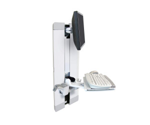 Ergotron - StyleView Vertical Lift Patient Room 60-609-216 - Wandhalterung vertikal für Monitor Tastatur Maus 22,9 cm Hub 14,9 kg VESA 75x75 100x100 Weiß bis 24 Zoll