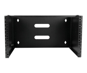 StarTech.com Halterung für Patchpanel, 6U Rack für Wandmontage, Befestigung für Netzwerk-Geräte, robuste Konstruktion, Slotblech für Patchfeld, 35,5 cm tief, in Schwarz - Gehäuse - geeignet für Wandmontage - Schwarz - 6U - 48.3 cm (19")