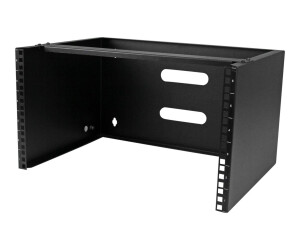 StarTech.com Halterung für Patchpanel, 6U Rack für Wandmontage, Befestigung für Netzwerk-Geräte, robuste Konstruktion, Slotblech für Patchfeld, 35,5 cm tief, in Schwarz - Gehäuse - geeignet für Wandmontage - Schwarz - 6U - 48.3 cm (19")