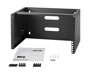 Startech.com Haster for patch panel, 6U rack for wall mounting, fastening for network devices, robust construction, slot sheet for patch field, 35.5 cm deep, in black - housing - Suitable for wall mounting - black - 6U - 48.3 cm (19 ")