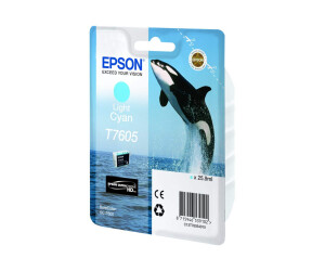 Epson T7605 - 26 ml - hell Cyan - original - Blisterverpackung