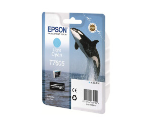 Epson T7605 - 26 ml - Hell Cyan - Original - Blister packaging