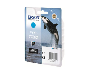Epson T7602 - 26 ml - cyan - original - blister packaging