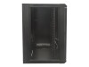 IC Intracom Intellinet Network Cabinet, Wall Mount (Standard), 15U, Usable Depth 410mm/Width 510mm, Black, Flatpack, Max 60kg, Metal & Glass Door, Back Panel, Removeable Sides,Suitable also for use on desk or floor, 19",Parts for wall install (eg screws/r