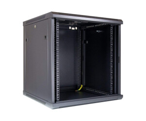 Inter-Tech SMA-6612 - Gehäuse - geeignet für Wandmontage - Schwarz, RAL 9005 - 12U - 48.3 cm (19")