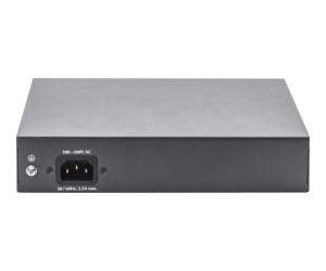 DIGITUS 8-Port Gigabit PoE Netzwerkswitch, Desktop, unmanaged, 2 Uplink Ports, SFP, 180 W, af/at/bt