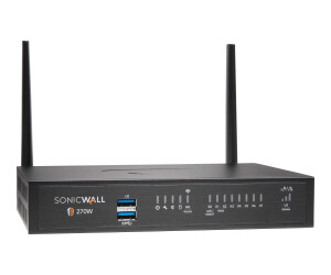 SonicWALL TZ270W - Advanced Edition - Sicherheitsgerät - 1GbE - Wi-Fi 5 - 2.4 GHz, 5 GHz - onicWALL Secure Upgrade Plus Programm (2 Jahre Option)