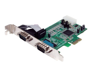 Startech.com 2 Port Serial PCI Express RS232 Adapter Card - Serial PCIe RS232 Control Card - PCIe to Dual Serial DB9 - 16550 UART - Extension card - Windows & Linux (PEX2S553))