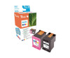 Peach 2 -pack - black, color (cyan, magenta, yellow) - compatible - reprocessing - ink cartridge (alternative to: HP C2P05AE, HP C2P07AE, HP 62XL)