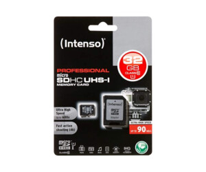 Intenso Flash-Speicherkarte (microSDHC/SD-Adapter...