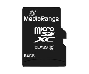 Mediarange flash memory card (Microsdxc-A-SD adapter included)