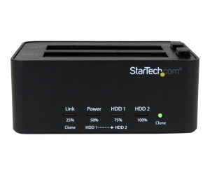StarTech.com HDD Docking Station, USB 3.0 auf 2.5/3.5in SATA Hard Drive Dock mit Standalone HDD/SSD Duplikation/Klon, Eraser Dock, Festplatten Kopierstation (SATDOCK2REU3)