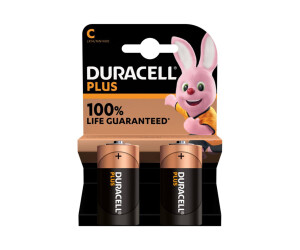 Duracell Plus - Batterie 2 x C - Alkalisch - Schwarz