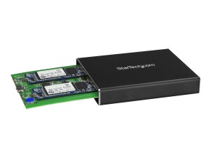StarTech.com SSD Festplattengehäuse für zwei M.2 Festplatten - USB 3.1 Type C - USB C Kabel - USB 3.1 Case zu 2x M2 Adapter - Flash-Speicher-Array - 2 Schächte - USB 3.1 (extern)