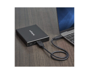 StarTech.com SSD Festplattengehäuse für zwei M.2 Festplatten - USB 3.1 Type C - USB C Kabel - USB 3.1 Case zu 2x M2 Adapter - Flash-Speicher-Array - 2 Schächte - USB 3.1 (extern)