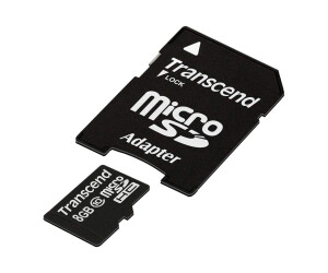 Transcend Premium-Flash memory card (MicroSDHC/SD adapter included)