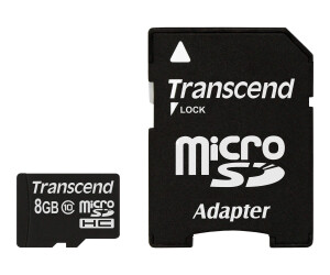 Transcend Premium-Flash memory card (MicroSDHC/SD adapter included)