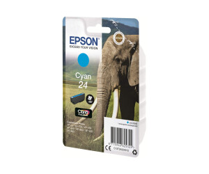 Epson 24 - 4.6 ml - cyan - original - ink cartridge