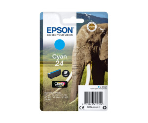 Epson 24 - 4.6 ml - cyan - original - ink cartridge