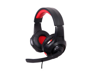 Gembird GHS -U -5.1-01 - headphones - headband - gaming - black - red - bineral - SCR control unit