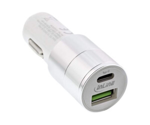 Inline car power supply - 3 A - QC 3.0 - 2 Outside...