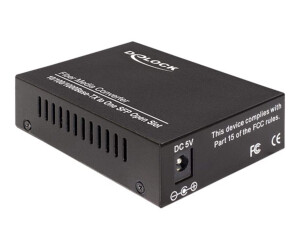 Delock Media Converter 1000Base-T to SFP - Medienkonverter - 1GbE - 10Base-T, 1000Base-LX, 1000Base-SX, 100Base-TX, 1000Base-T - RJ-45 / SFP (mini-GBIC)