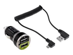 InLine USB DUAL+ KFZ-Ladeset - Stromadapter 1m Kabel -...