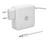 Manhattan Wall / Power Charger, USB-C and USB-A Ports, USB-C Output: 60W / 3A, USB-A Output: 2.4A, USB-C 1M Cable Built in, White, Three Year Warranty-Power Service- 60 watts - 3 a - 2 output connection points (USB, USB -C)