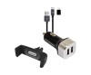 RealPower Mobile Car Set - Auto-Netzteil - 2.4 A - 2 Ausgabeanschlussstellen (2 x USB)