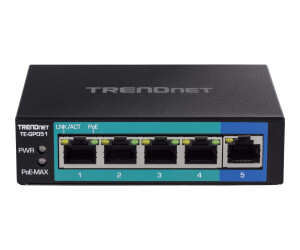 Trendnet TE -GP051 - Switch - Unmanaged - 4 x 10/100/1000 (POE)