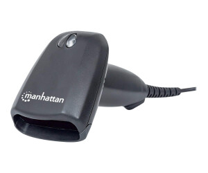 Manhattan Laser Handheld Barcode Scanner, USB, 300mm Scan Depth, Standard Housing, Cable 1.5m, Max Ambient Light 5000 Lux (Sunlight)