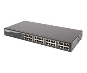 DIGITUS 16-Port Gigabit Ethernet PoE+ Injektor, 802.3at,...