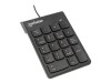 Manhattan Numeric Keypad, Wired, USB-A, 18 Full Size Keys, Black, Membrane Key Switches, Windows and Mac, Three Year Warranty, Blister