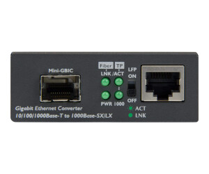 StarTech.com Gigabit Ethernet LWL / Glasfaser Medienkonverter mit SFP - 1000 Mbit/s Multimode Gigabit Ethernet Medienkonverter - Medienkonverter - 1GbE - 10Base-T, 1000Base-LX, 1000Base-SX, 100Base-TX, 1000Base-T - RJ-45 / SFP (mini-GBIC)