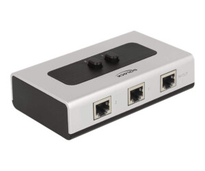 Delock Switch RJ45 10/100/1000 2 port manual bidirectional