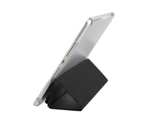 Hama "Fold Clear" - Flip cover for tablet - polyurethane - black, transparent - 10.2 " - for Apple 10.2 -inch iPad (7th generation, 8th generation)