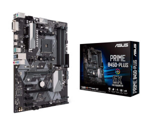 ASUS PRIME B450-PLUS - Motherboard - ATX - Socket AM4 - AMD B450 Chipsatz - USB 3.1 Gen 1, USB 3.1 Gen 2, USB-C Gen1 - Gigabit LAN - Onboard-Grafik (CPU erforderlich)