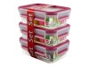 Groupe SEB EMSA CLIP & CLOSE - Lebensmittelbehälter - 0.55 L - durchsichtig, himbeerfarben (Packung mit 3)