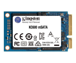 Kingston KC600 - SSD - verschlüsselt - 256 GB - intern - mSATA - SATA 6Gb/s - 256-Bit-AES - Self-Encrypting Drive (SED)