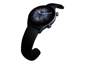 Amazfit GTR 3 Pro - Intelligente Uhr mit Riemen - Flouroelastomer - Infinite Black - Handgelenkgröße: 155-218 mm - Anzeige 3.7 cm (1.45")