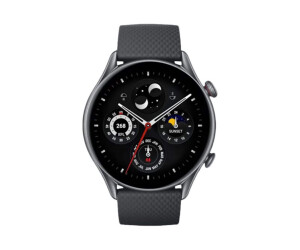 Amazfit GTR 3 Pro - Intelligente Uhr mit Riemen - Flouroelastomer - Infinite Black - Handgelenkgröße: 155-218 mm - Anzeige 3.7 cm (1.45")