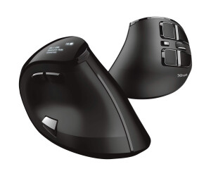 Trust Voxx - Vertikale Maus - ergonomisch - Für Rechtshänder - optisch - 9 Tasten - kabellos - Bluetooth, 2.4 GHz - kabelloser Empfänger (USB)