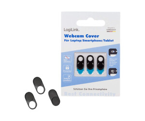 Logilink webcamera cover - black (pack with 3)