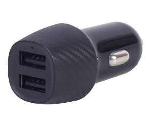 Gembird Dual Port USB-KFZ load adapter 4.8A black-TA-U2C48A-car-01