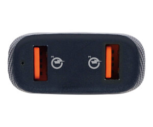 GEMBIRD 2-port USB-car-speed-speed QC3.0 36 W black black